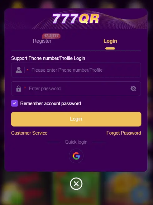 777QR game